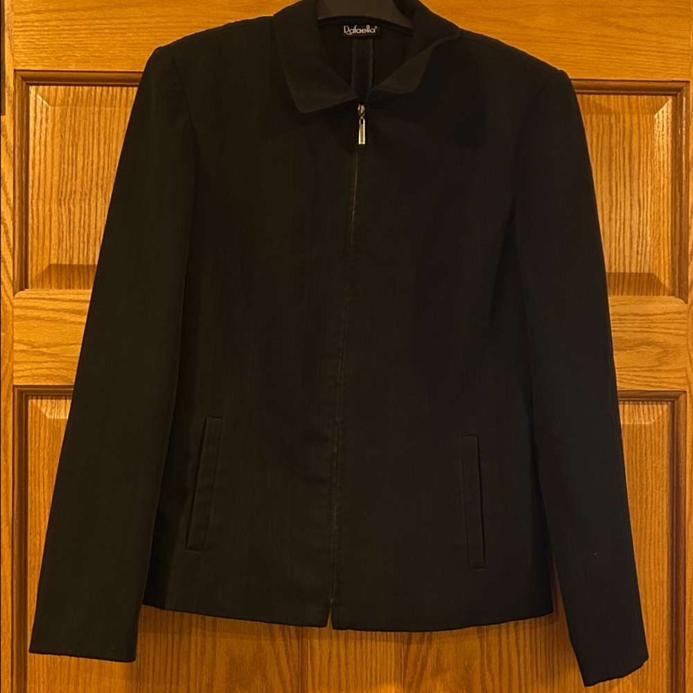 Rafaella Size 6 Zip Up Black Women's Suit Jacket Formal, Office, Casual